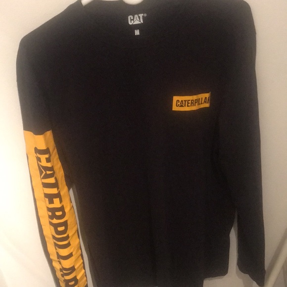Like New Boss Caterpillar Black and Yellow 100% Cotton Long Sleeve Shirt SZ M - Picture 2 of 7
